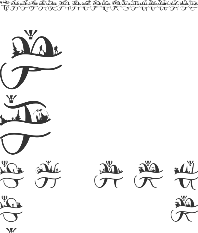 Vacation Monogram (Monogram) font preview