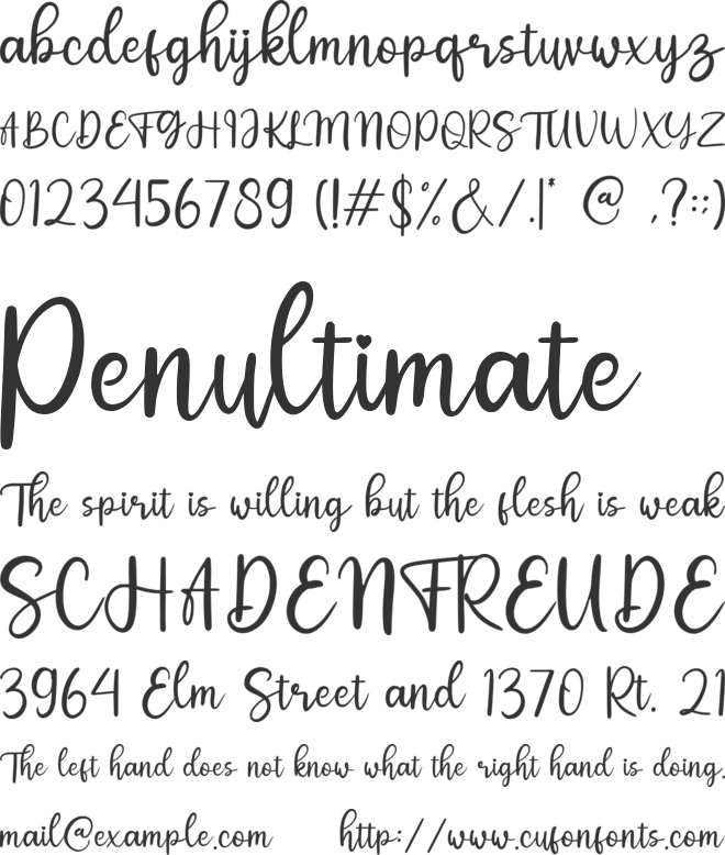 Lovesty font preview