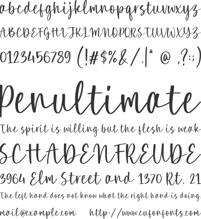 Boneflower font preview