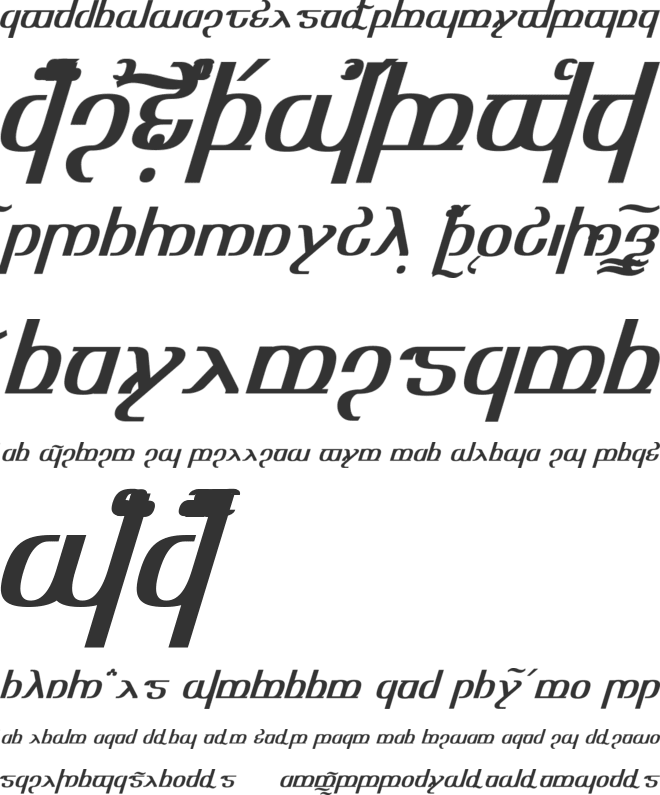 Tengwar Optime Diagon font preview