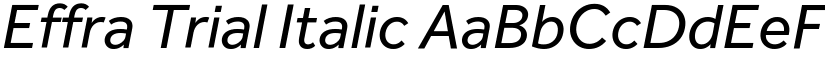 Effra Trial Italic font