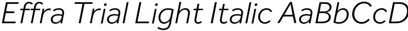 Effra Trial Light Italic font
