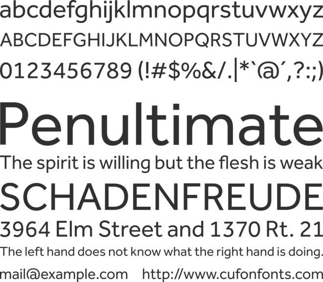 Effra Trial font preview