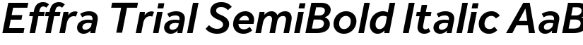 Effra Trial SemiBold Italic font