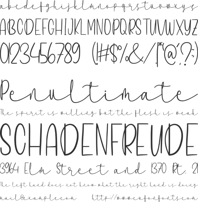 Milanicay font preview