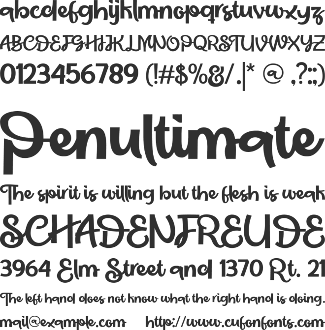 Click Brother font preview
