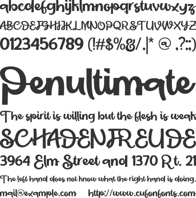 Click Brother font preview