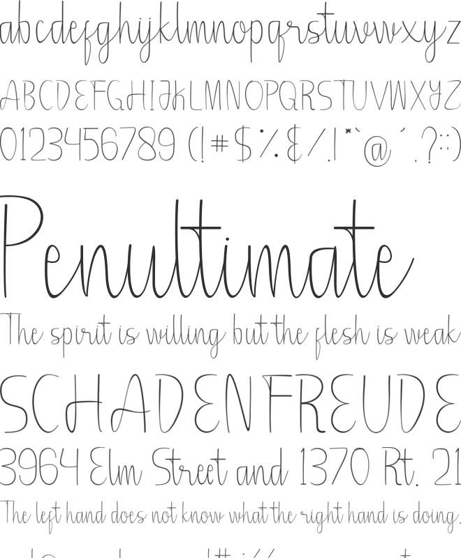 Story line font preview