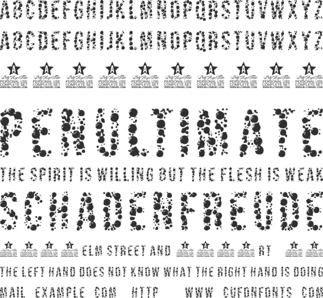 ASTEROIDS PERSONAL USE font preview
