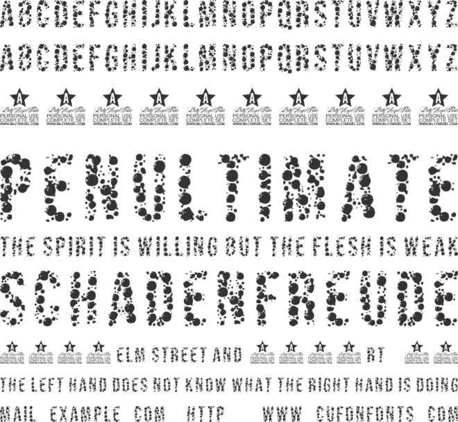 ASTEROIDS PERSONAL USE font preview