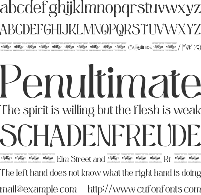 Refinest Personal Ue font preview