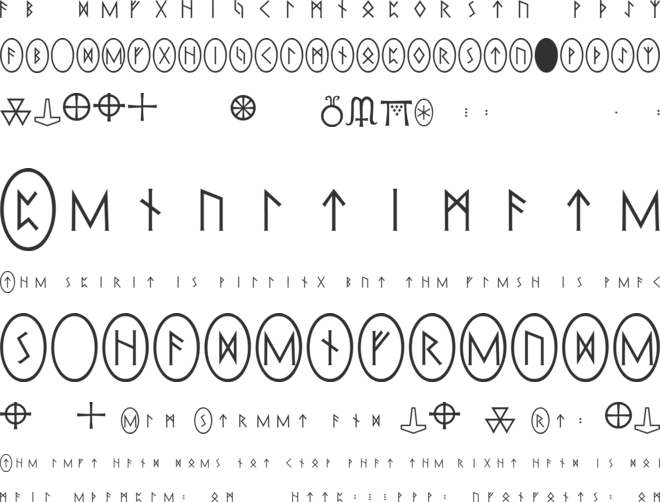 Pi Rho Runestones font preview
