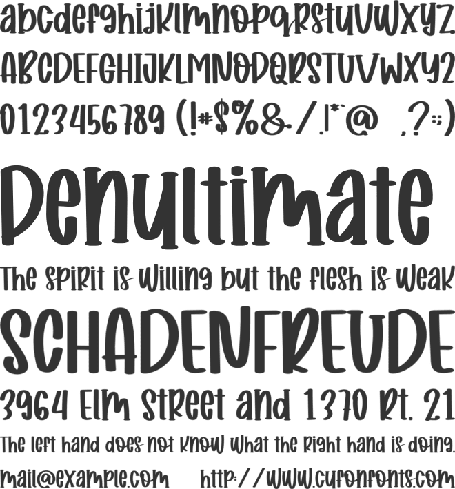 Sweett And Cheerful font preview