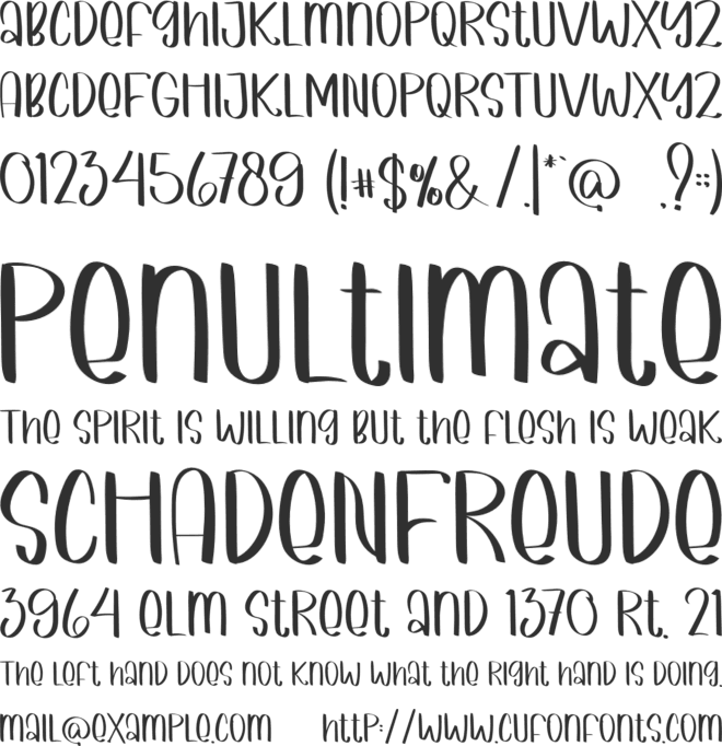 Winny De Handmade font preview