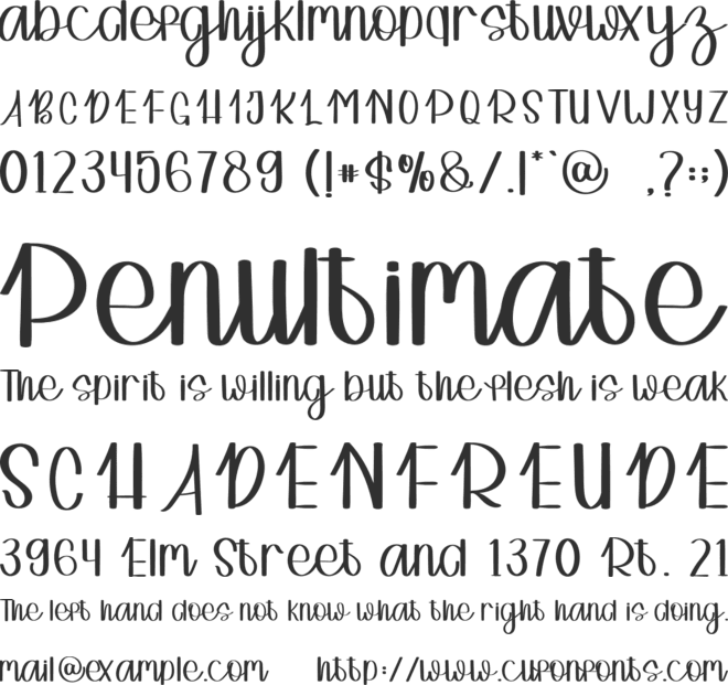 Simple Handmade font preview