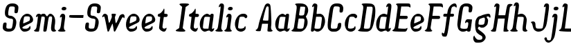 Semi-Sweet Italic font