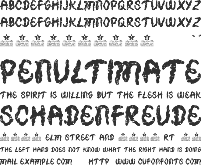 MOTHWORK PERSONAL USE font preview