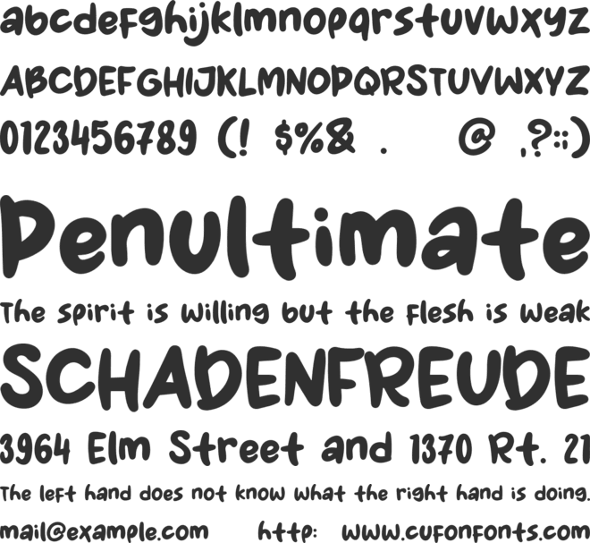 Blueberry Days font preview