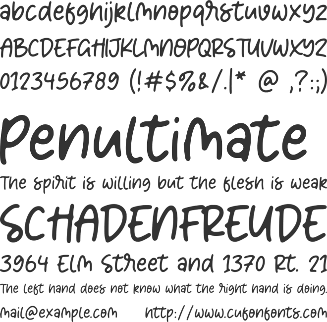 Creamy Sugar font preview