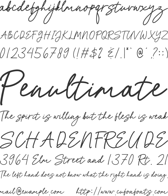 Shabira font preview