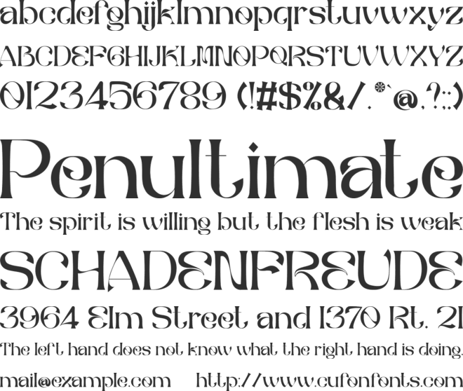 The Bafger font preview