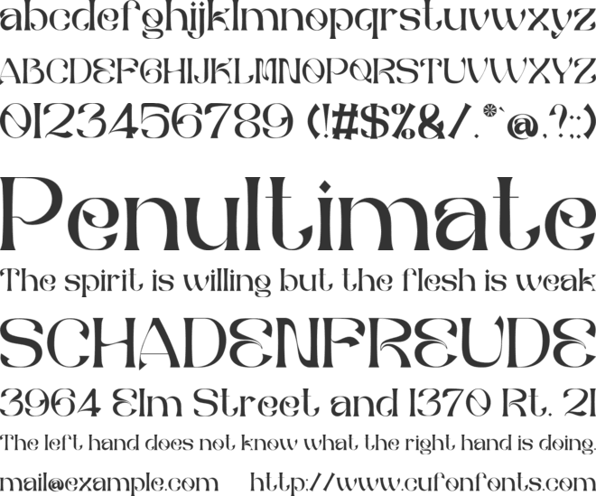 The Bafger font preview