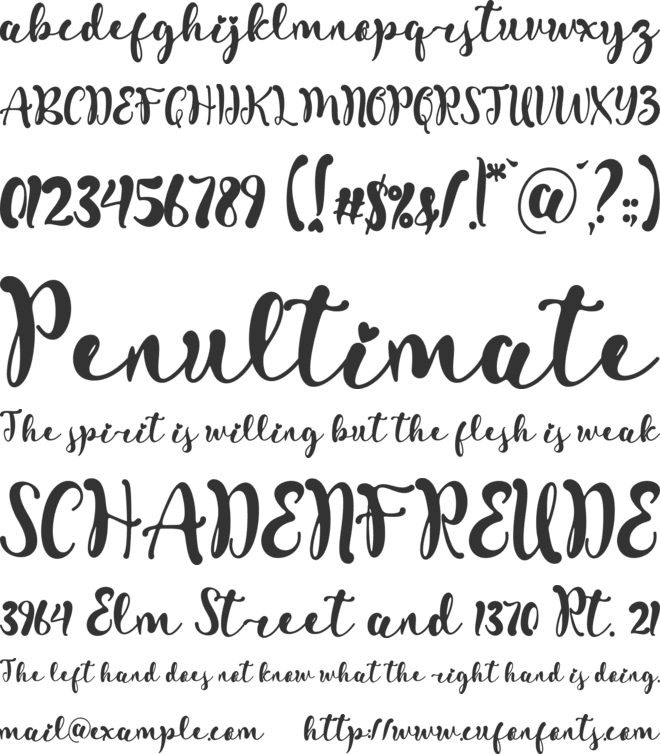 Bolpen font preview