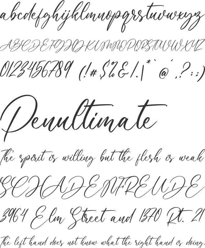 Butterline font preview