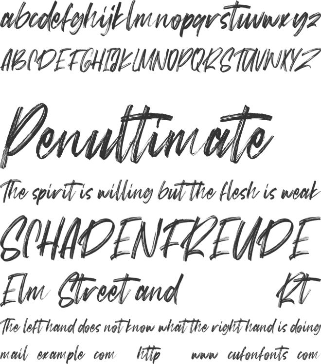 Better Brights Brush font preview