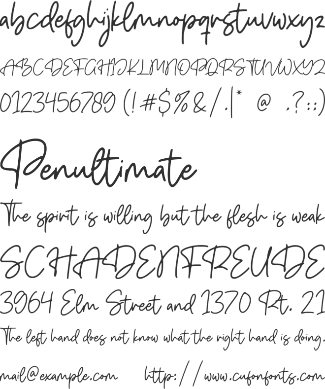 Pointed Gallery font preview