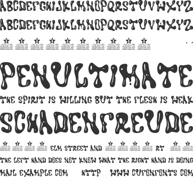 PSYCHO PERSONAL USE font preview