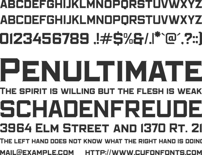 THUNDER SQUAD font preview