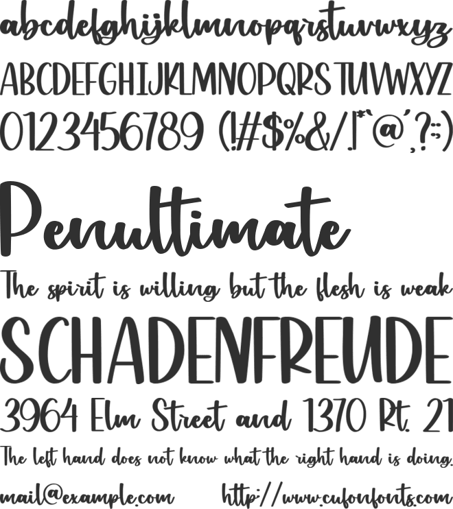 Bloomi Almond font preview
