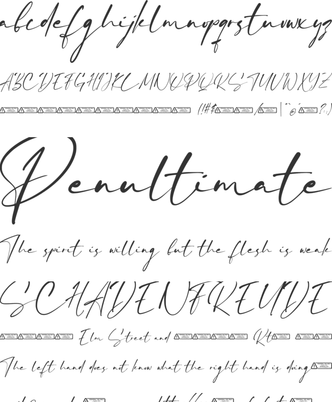 Milla Signature font preview