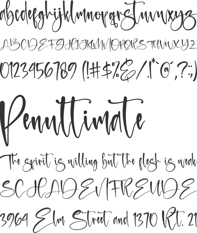 Destination font preview