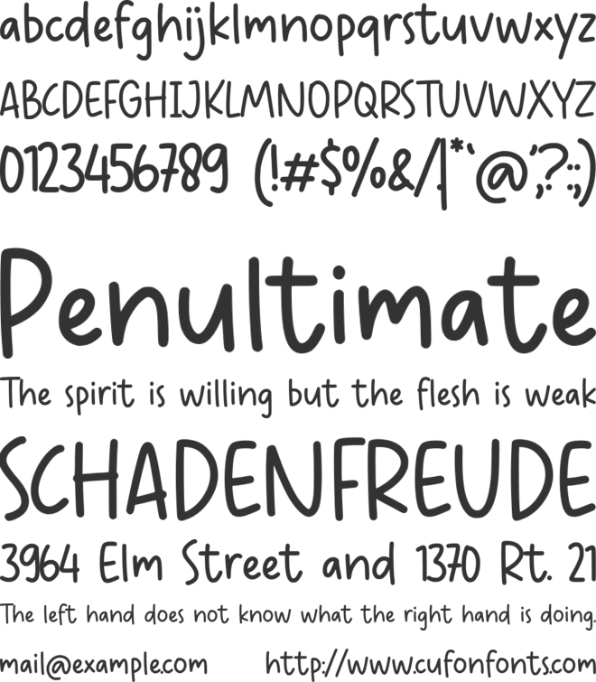 Perospero font preview