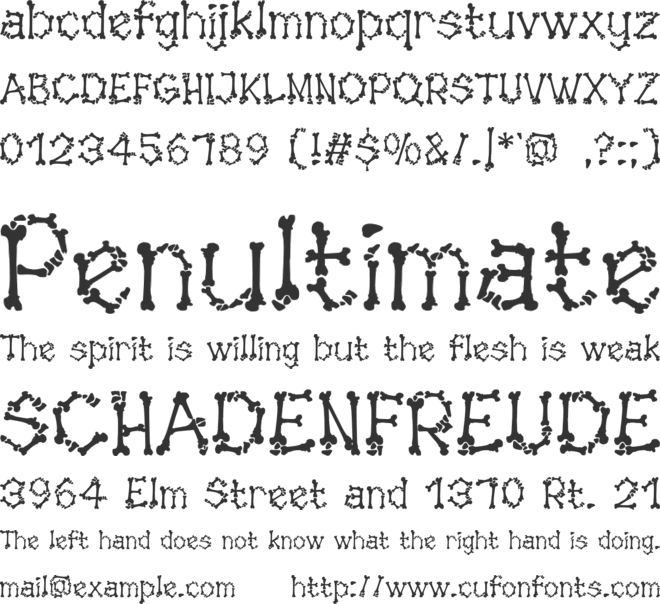Prehistoric Bones font preview
