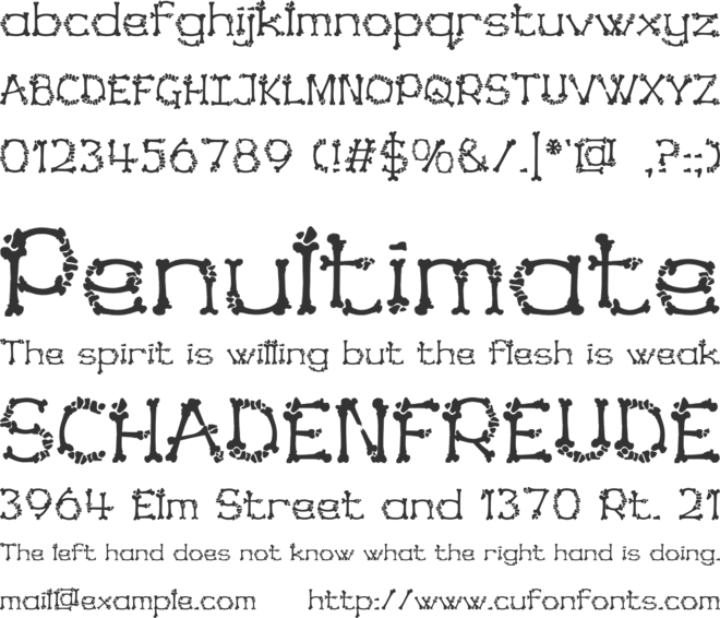 Jurassic Bones font preview
