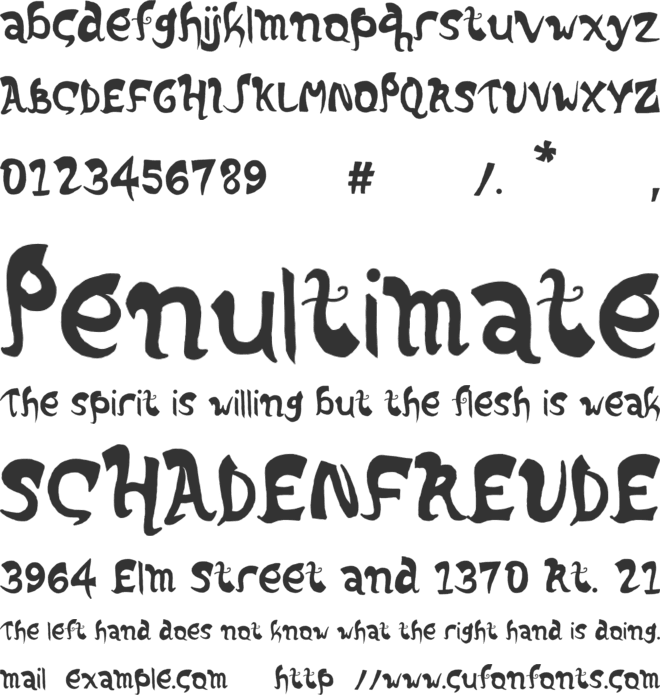 Gwittle Cute font preview
