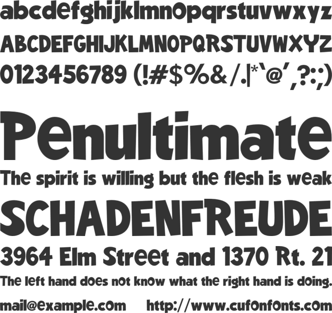 The Rainbow font preview