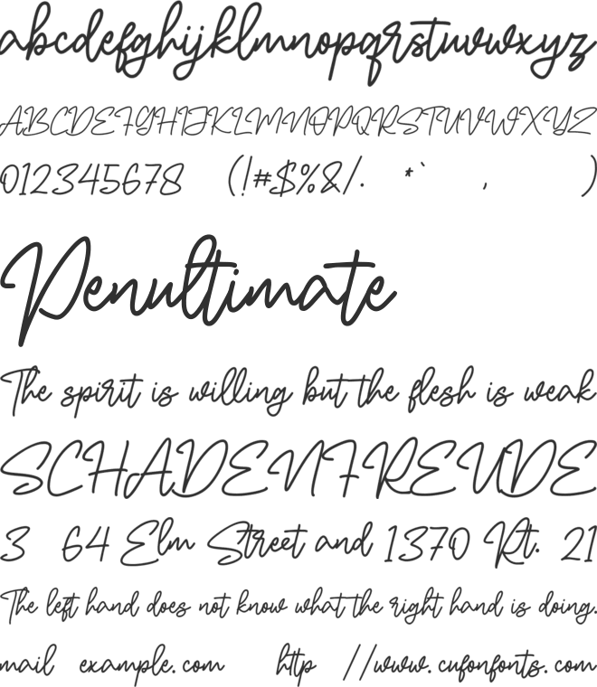 North Glides Free font preview