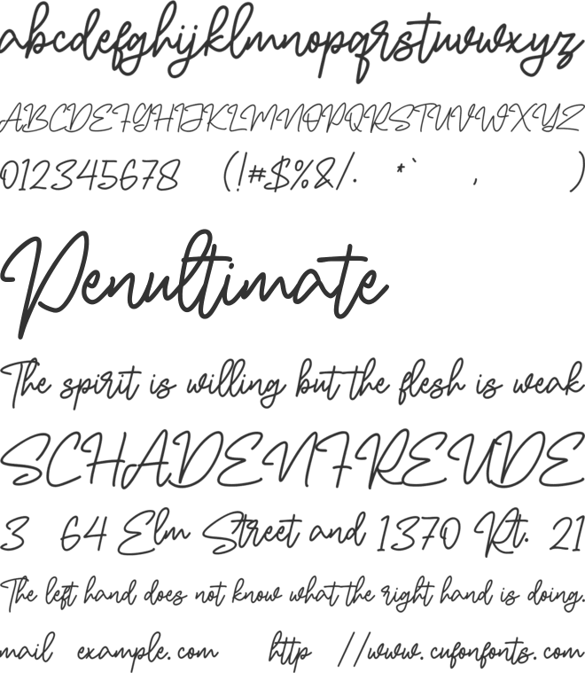 North Glides Free font preview