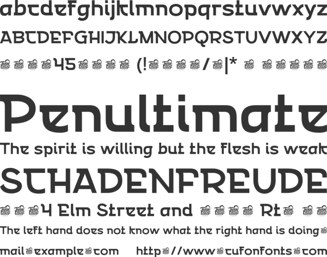 Emencut font preview