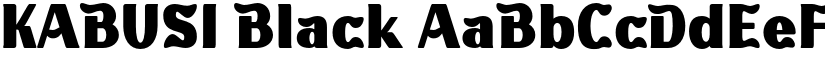 KABUSI Black font