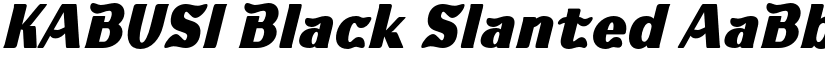 KABUSI Black Slanted font