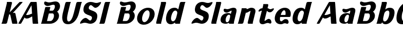 KABUSI Bold Slanted font
