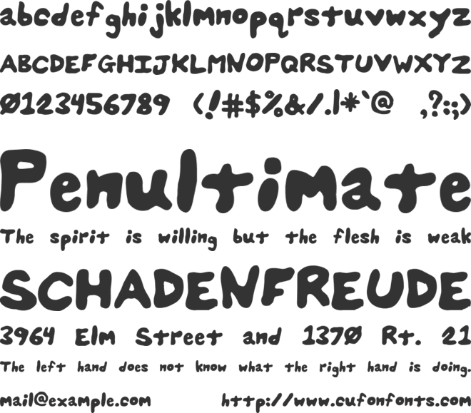 Splats Unsplatted font preview