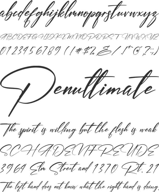 Pentalina font preview