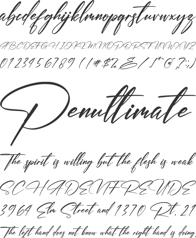 Pentalina font preview