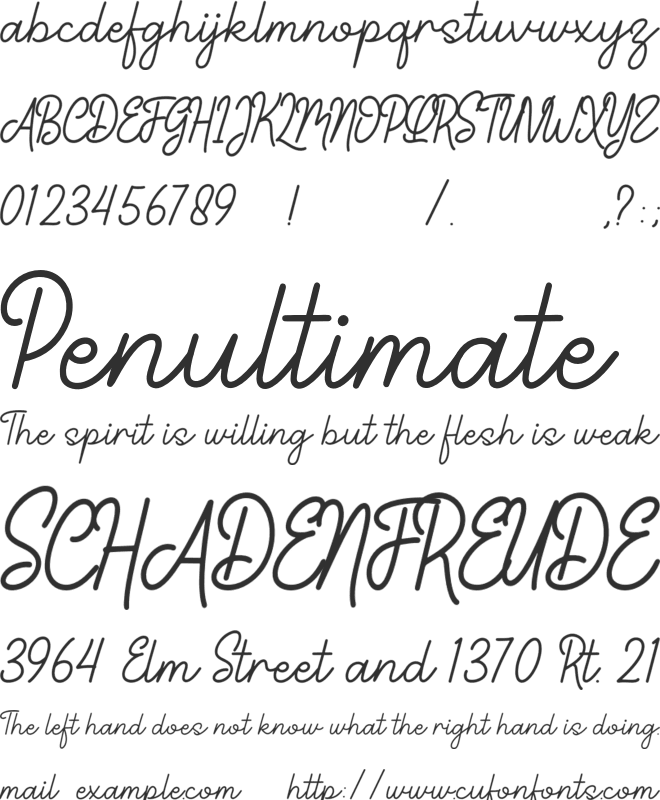 Curly Babe font preview